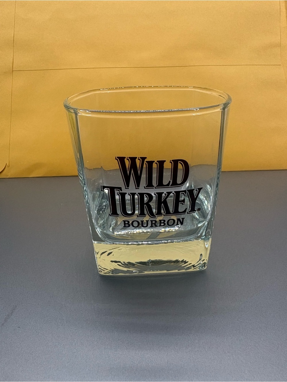 Wild Turkey Bourbon Square Bottom Rocks Glass